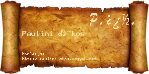 Paulini Ákos névjegykártya